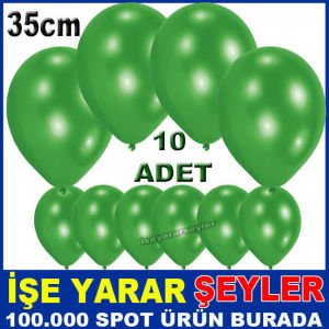 BASKISIZ DÜZ YEŞİL RENK 10 ADET BALON