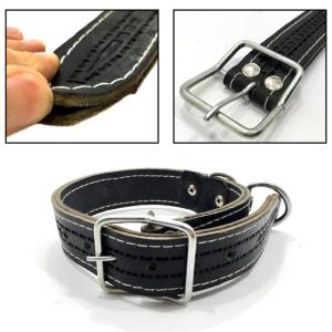 Gerçek Çift Kat Deriden Üretim Köpek Tasması 65cm Kurt Tasması