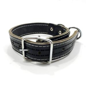 Gerçek Çift Kat Deriden Üretim Köpek Tasması 65cm Kurt Tasması