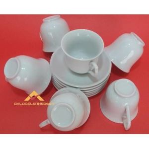 DÜZ BEYAZ PORSELEN BÜYÜK BOY KARE FİNCAN TAKIMI