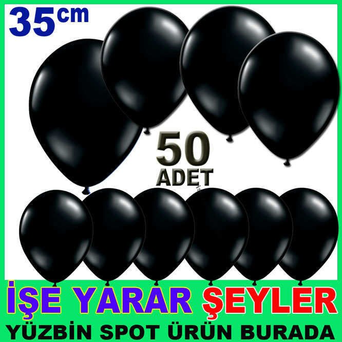 BASKISIZ DÜZ SİYAH RENK 50 ADET BALON