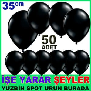 BASKISIZ DÜZ SİYAH RENK 50 ADET BALON