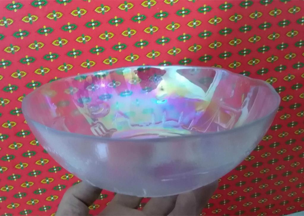 Dış yüzeyden kabarma seçme istanbul manzaralı organik cam 22cm büyük boy salata kasesi retro bowl