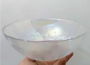 Dış yüzeyden kabarma seçme istanbul manzaralı organik cam 22cm büyük boy salata kasesi retro bowl