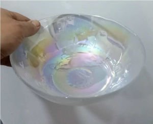 Dış yüzeyden kabarma seçme istanbul manzaralı organik cam 22cm büyük boy salata kasesi retro bowl
