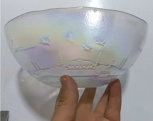 Dış yüzeyden kabarma seçme istanbul manzaralı organik cam 22cm büyük boy salata kasesi retro bowl