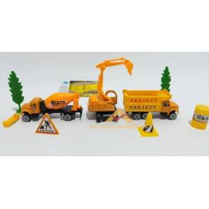 10 Parça Diecast  Metal İnşaat Araçları Seti