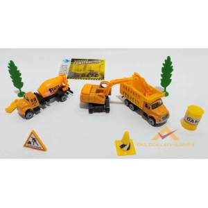 10 Parça Diecast  Metal İnşaat Araçları Seti