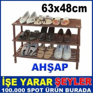 3 BÖLMELİ PORTATİF KURMALI AHŞAP AYAKKABILIK