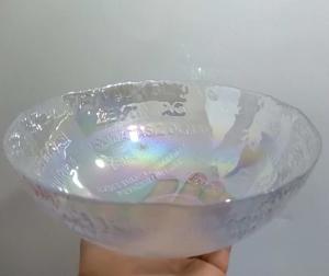 Dış yüzeyden kabarma yazılı organik cam 22cm büyük boy salata kasesi retro bowl kase all salad write