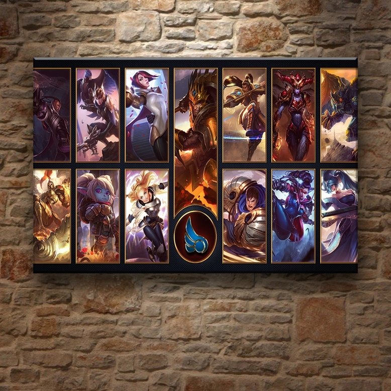 LOL - DEMACIA 7 değişen ölçü ORİJİNAL KANVAS TABLO