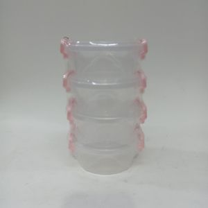 300 ml Plastik Renkli Kilit Kapaklı 4 Parçadan Oluşan Mini Saklama Kabı