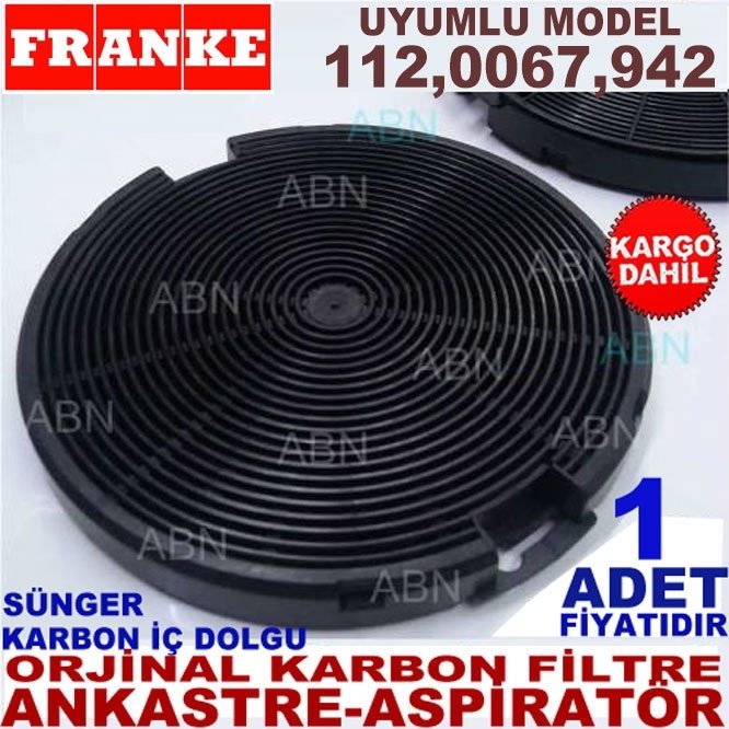 FRANKE 112,0067,942 ANKASTRE DAVLUMBAZ KARBON FİLTRE