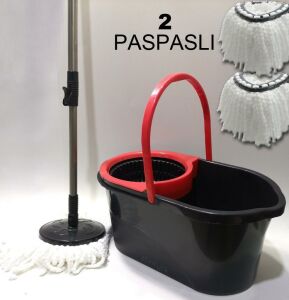 Extra 1 Adet Microfiber Püskül Hediyeli 360° Dönerli Mop Lodos Temizlik Kova Seti Sık-Sil-Yıka-Arıt