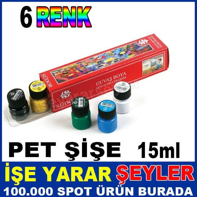 SÜDOR  6'lı SET NON-TOXIC PET GUAJ BOYA SETİ