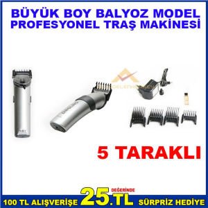 DINGLING BÜYÜK BOY BALYOZ MODEL 5 TARAKLI ŞARJLI SAÇ SAKAL TRAŞ MAKİNESİ