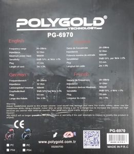 Polygold 3.5mm Çift Jack Giriş Mikrofonlu Oyuncu Kulaklığı 2m Kablo Uzunluğu Ayarlanabilir Kulaklık
