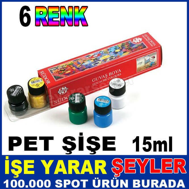 SÜDOR  6'lı SET NON-TOXIC PET GUAJ BOYA SETİ