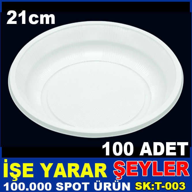 21cm ÇOK AMAÇLI PLASTİK TABAK 100 ADET FİYATI