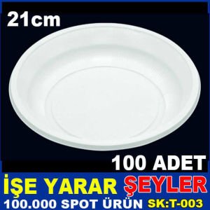 21cm ÇOK AMAÇLI PLASTİK TABAK 100 ADET FİYATI