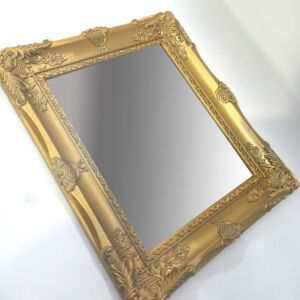 Gold Dekoratif Barok Tarzı Desenli Dikdörtgen Ayna 33 cm x 28 cm