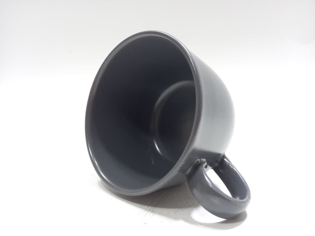 Kaliteli 1. Sınıf Seramik Koyu Gri Renkli Jumbo Boy Kupa 11 cm Çap 8 cm Yükseklik