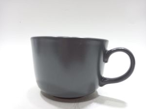 Kaliteli 1. Sınıf Seramik Koyu Gri Renkli Jumbo Boy Kupa 11 cm Çap 8 cm Yükseklik