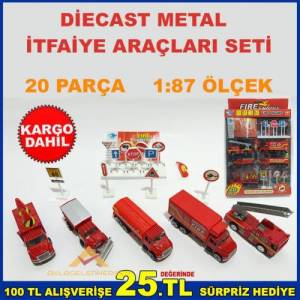 20 PARÇA DİECAST METAL İTFAİYE İSTASYONU SETİ