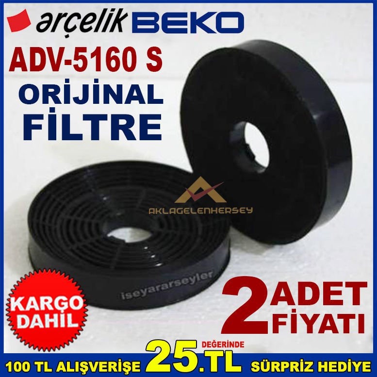 ARÇELİK BEKO ADV 5160S ANKASTRE DAVLUMBAZ FİLTRESİ 5160 S ASPİRATÖR KARBON FİLTRE