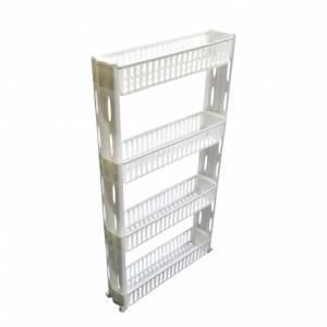 Organizer 4 Katlı Tekerlekli Plastik Çok Amaçlı Düzenleyici Raf Slim Model Mutfak ile Banyo Rafı