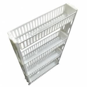 Organizer 4 Katlı Tekerlekli Plastik Çok Amaçlı Düzenleyici Raf Slim Model Mutfak ile Banyo Rafı