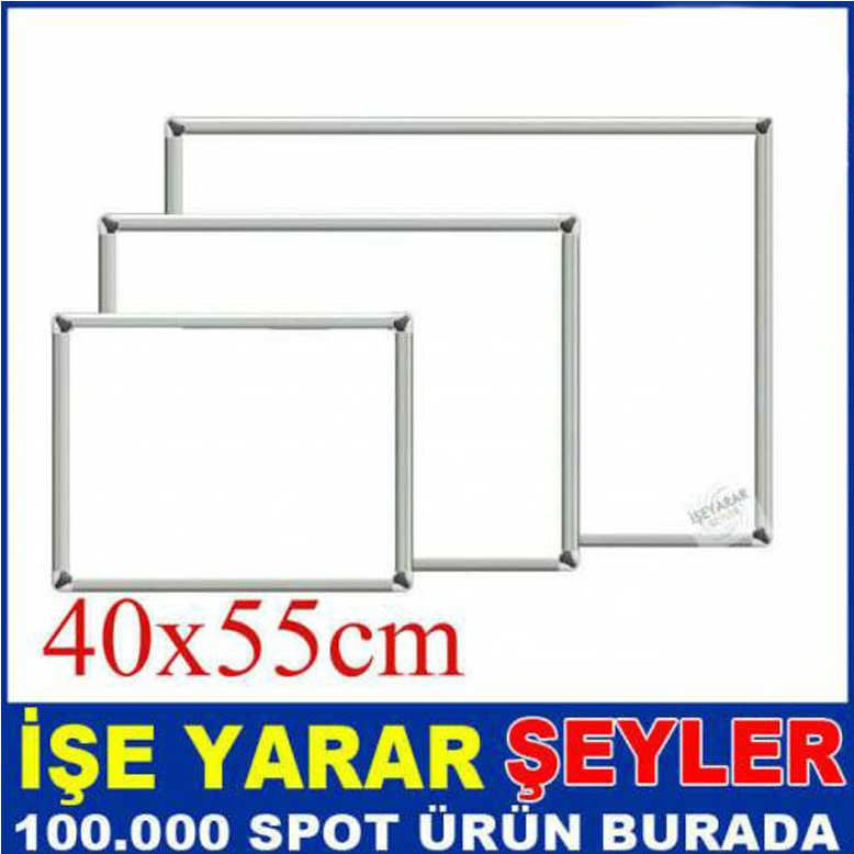 Özel Kalem Hediyeli METAL ÇERÇEVELİ YAZI TAHTASI 40x55cm DUVARA MONTE BEYAZ LAMİNANT YAZI TAHTASI-3