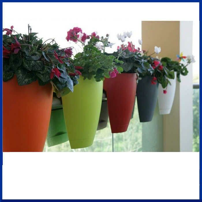 5 Adet Rengarenk Çift Taraflı 2 Hazneli Hybo Saksı Her Biri 12 Litre Çiçek Saksıları