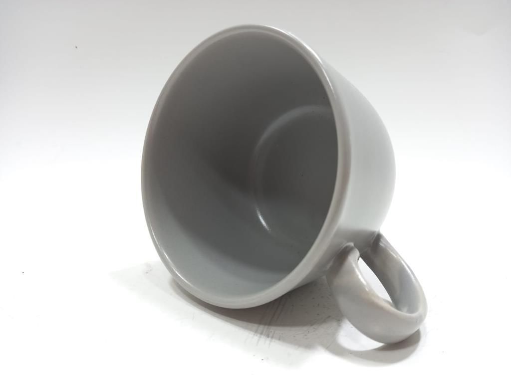 Kaliteli 1. Sınıf Seramik Gri Renkli Jumbo Boy Kupa 11 cm Çap 8 cm Yükseklik
