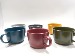 Kaliteli 1. Sınıf Seramik Gri Renkli Jumbo Boy Kupa 11 cm Çap 8 cm Yükseklik