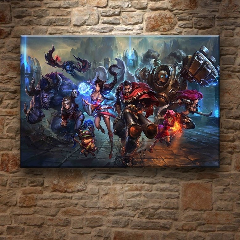 LEAGUE OF LEGENDS 7 değişen ölçü ORİJİNAL KANVAS TABLO
