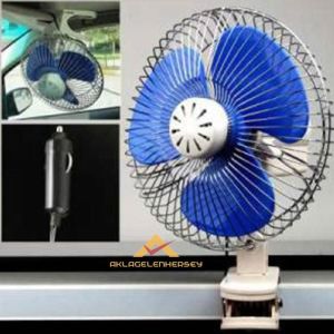 Mandallı Araç Vantilatörü 8''12v Kamyon,Tır.Otobüs,Traktör,İş Makinesıne Serinletici Döner Fan