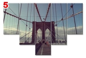 BROOKLYN KOPRUSU 7 STİL 5 PARÇALI KANVAS TABLO