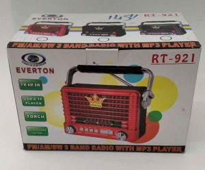Everton RT _921 FM Radyo MP3 Çalar USB,SD Giriş Şarj Edilebilir Bataryalı, Nostaljik Görünümlü