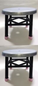 2 adet Gümüş Gri Yuvarlak Duşakabin Banyo Taburesi Sağlam Plastik 100kg Taşır Iş+ev Piknikte Kullanım