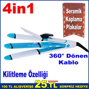 CVS DN 7401 Grape Saç Düzleştirici Maşa Tost İCLAL 4in1 Kilitleme Özellikli Özel Tasarım Plakalar