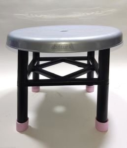 2 adet Gümüş Gri Yuvarlak Duşakabin Banyo Taburesi Sağlam Plastik 100kg Taşır Iş+ev Piknikte Kullanım