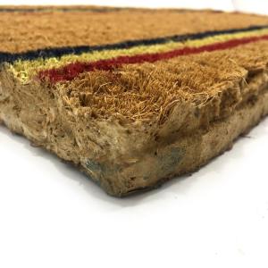 23mm Kalınlıkta Sık Dokunmuş Çizgili Koko Kıl Paspası 30x55 cm Kapı Önü Paspası