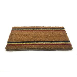 23mm Kalınlıkta Sık Dokunmuş Çizgili Koko Kıl Paspası 30x55 cm Kapı Önü Paspası