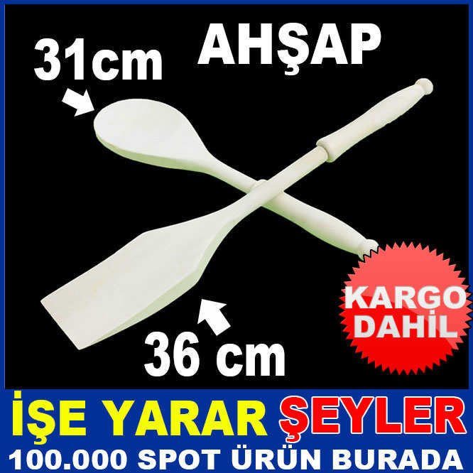 2li SET AHŞAP KAŞIK YEMEK SERVİS ETME KAŞIĞI KD