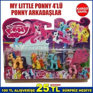 MY LITTLE PONY 4lü RENKLİ EĞLENCELİ KARAKTERLER sevimli 4lü atlar