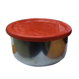Vakum Kapaklı Paslanmaz Çelik Saklama Kabı Ø16x7cm Saklama Kabı