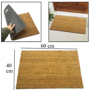 17mm Kalınlıkta PVC Tabanlı Sık Dokunmuş Koko Kıl Paspası 40x60cm Kapı Önü Paspası