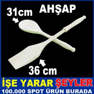 2li SET AHŞAP KAŞIK YEMEK SERVİS ETME KAŞIĞI