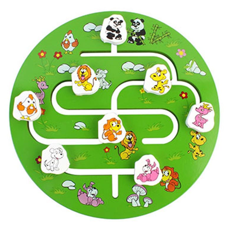 Çocuklar için ahşap labirent hayvan Yön bulmaca çocuk oyuncak karikatür hayvan labirent yuvarlak labirent bebek oyuncakları